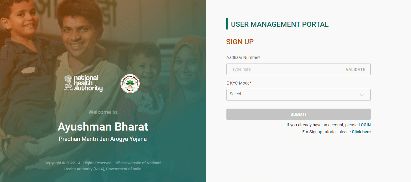 Ayushman Bharat ID Password
